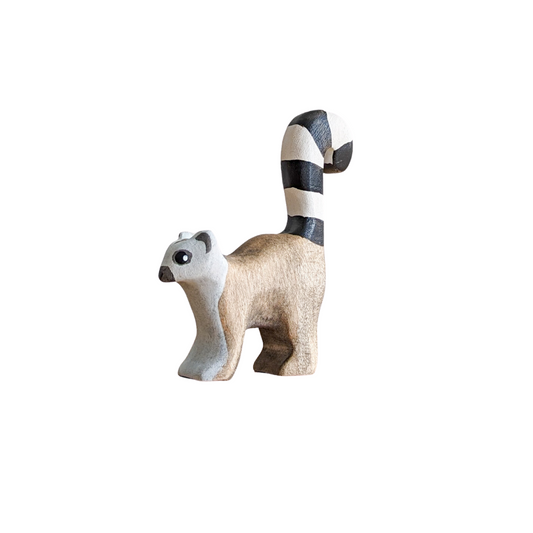 Ring-Tailed Lemur Wooden Toy - Tail Backward