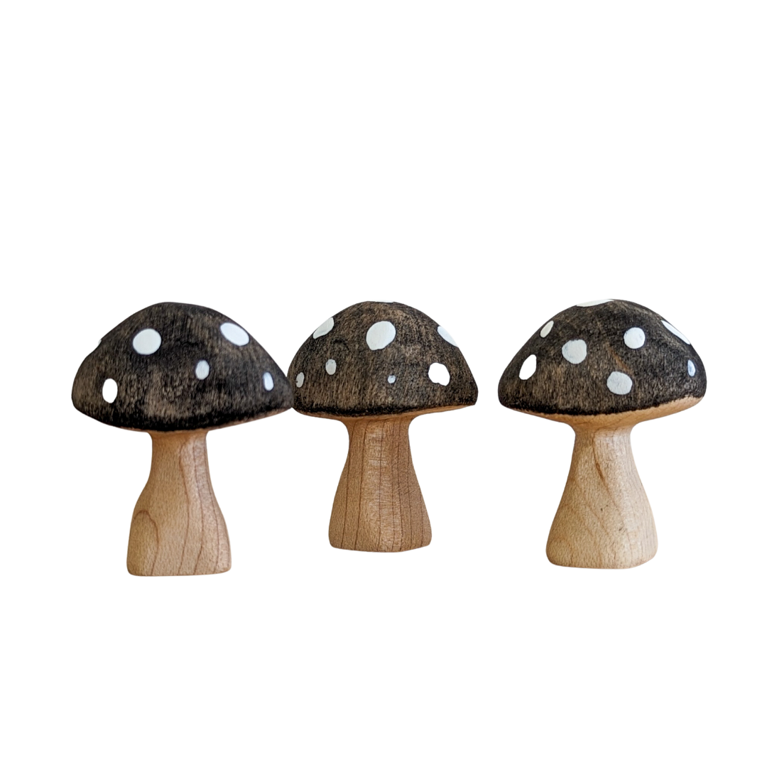 Black Mushroom Wooden Toy