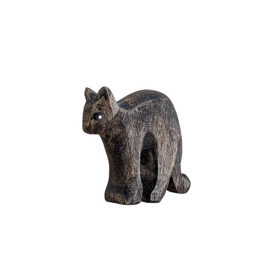 Black Cat Arching Wooden Toy