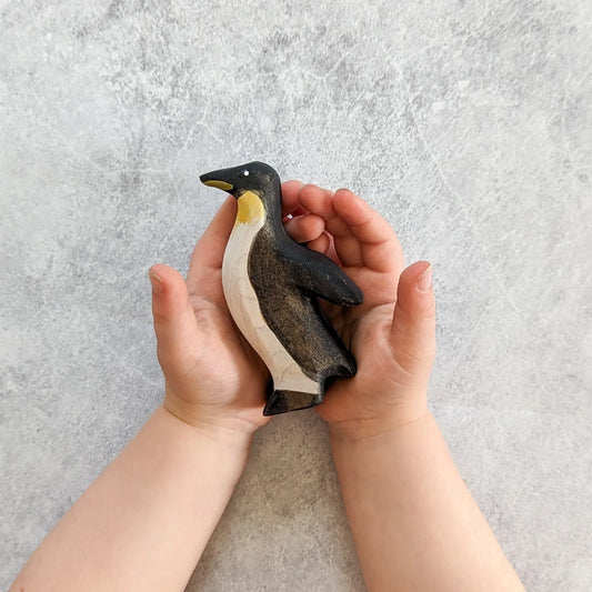 Emperor Penguin Stretching ~ Wooden Toy