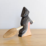 Witch with Broomstick - Wooden Toy
