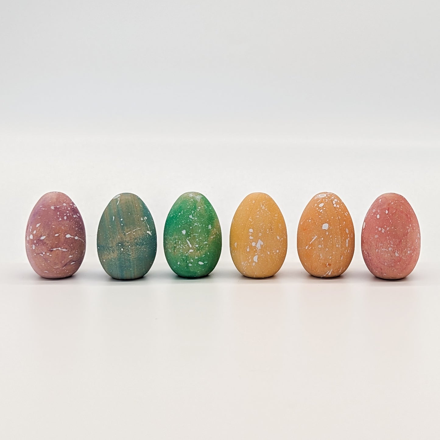 Wooden Easter Egg Set of 6 - Speckled