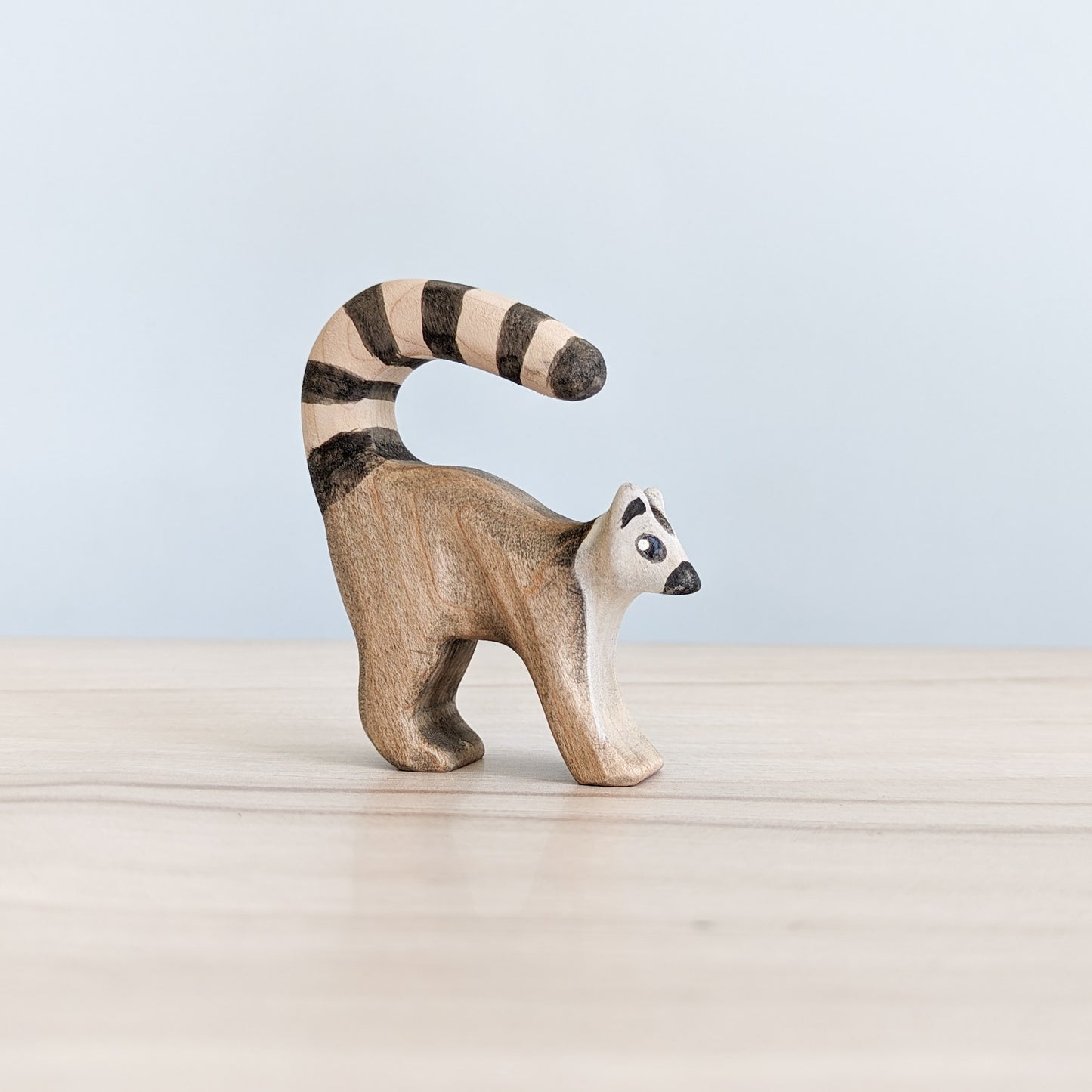 Ring-Tailed Lemur Wooden Toy - Tail Forward