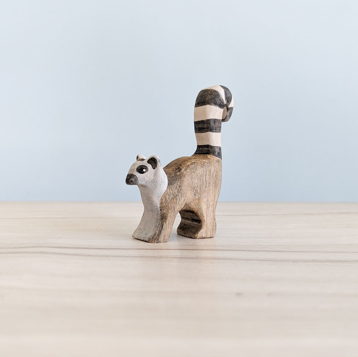 Ring-Tailed Lemur Wooden Toy - Tail Backward