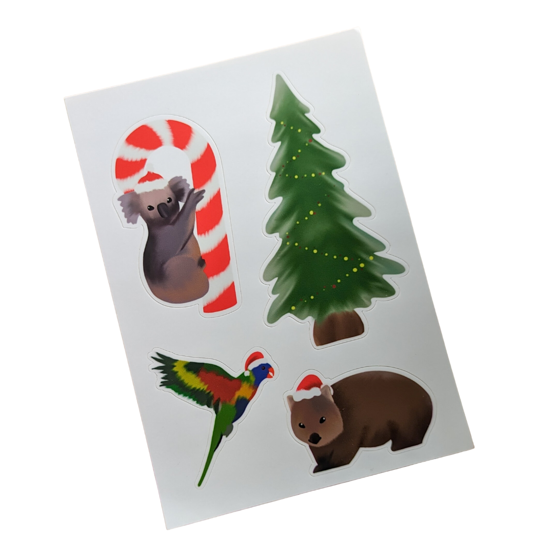 Australian Christmas Sticker Sheet