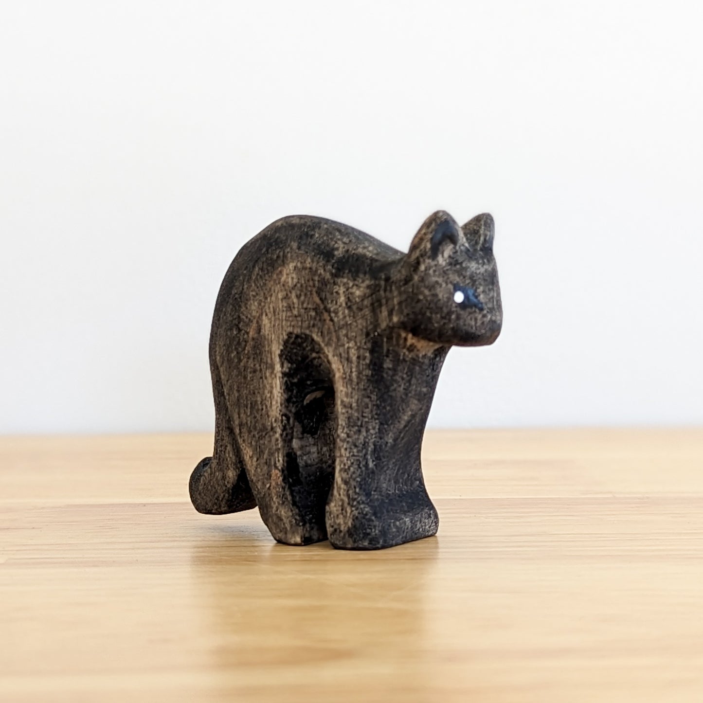 Black Cat Arching Wooden Toy