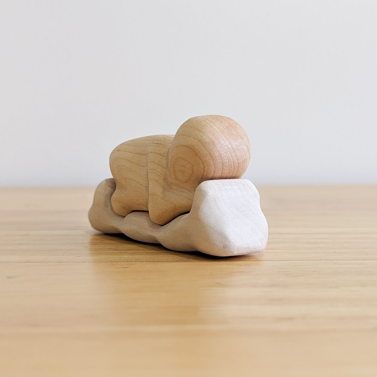 Sleeping Baby Sculpture - Maple Wood