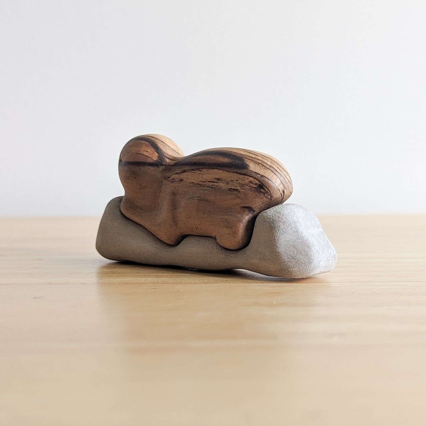 Sleeping Baby Sculpture - Sassafras Wood
