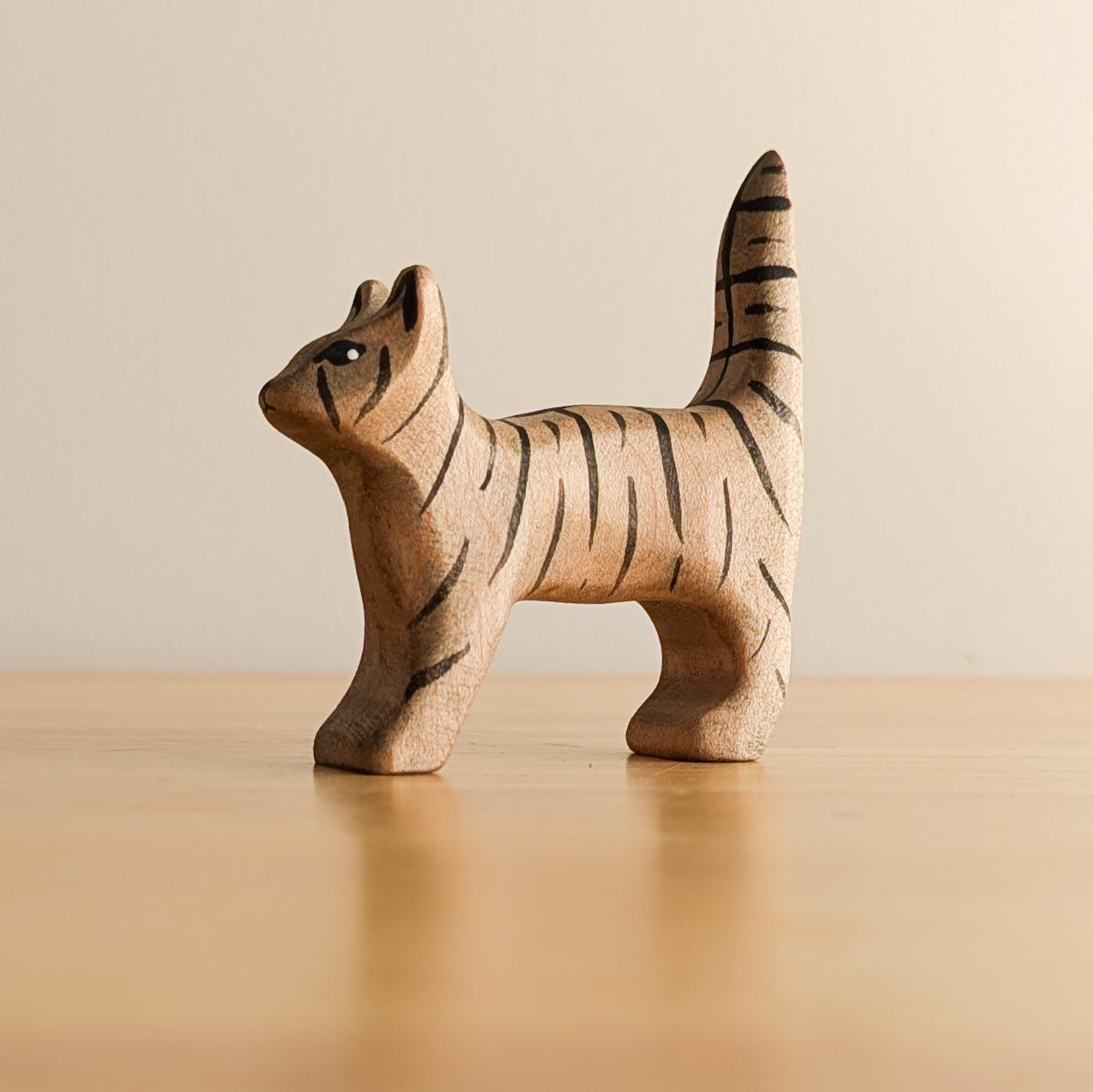 Cat Standing Wooden Toy - Tabby, Black, Ginger, Calico