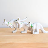 Snow Kangaroo - White Boomers - Wooden Toy