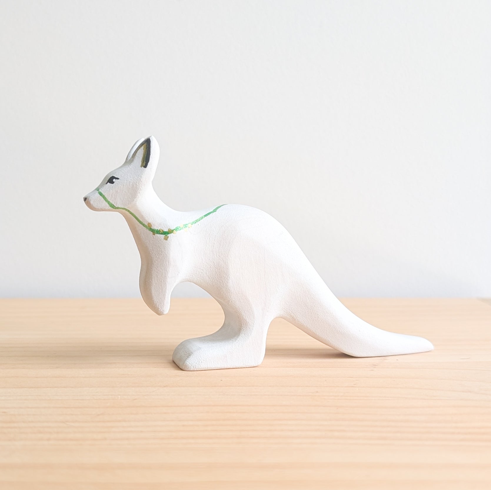Snow Kangaroo - White Boomers - Wooden Toy