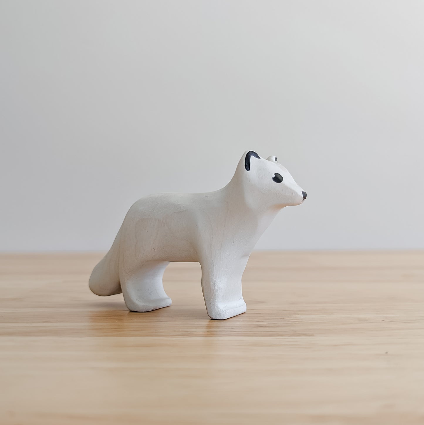 Arctic Fox Wooden Toy