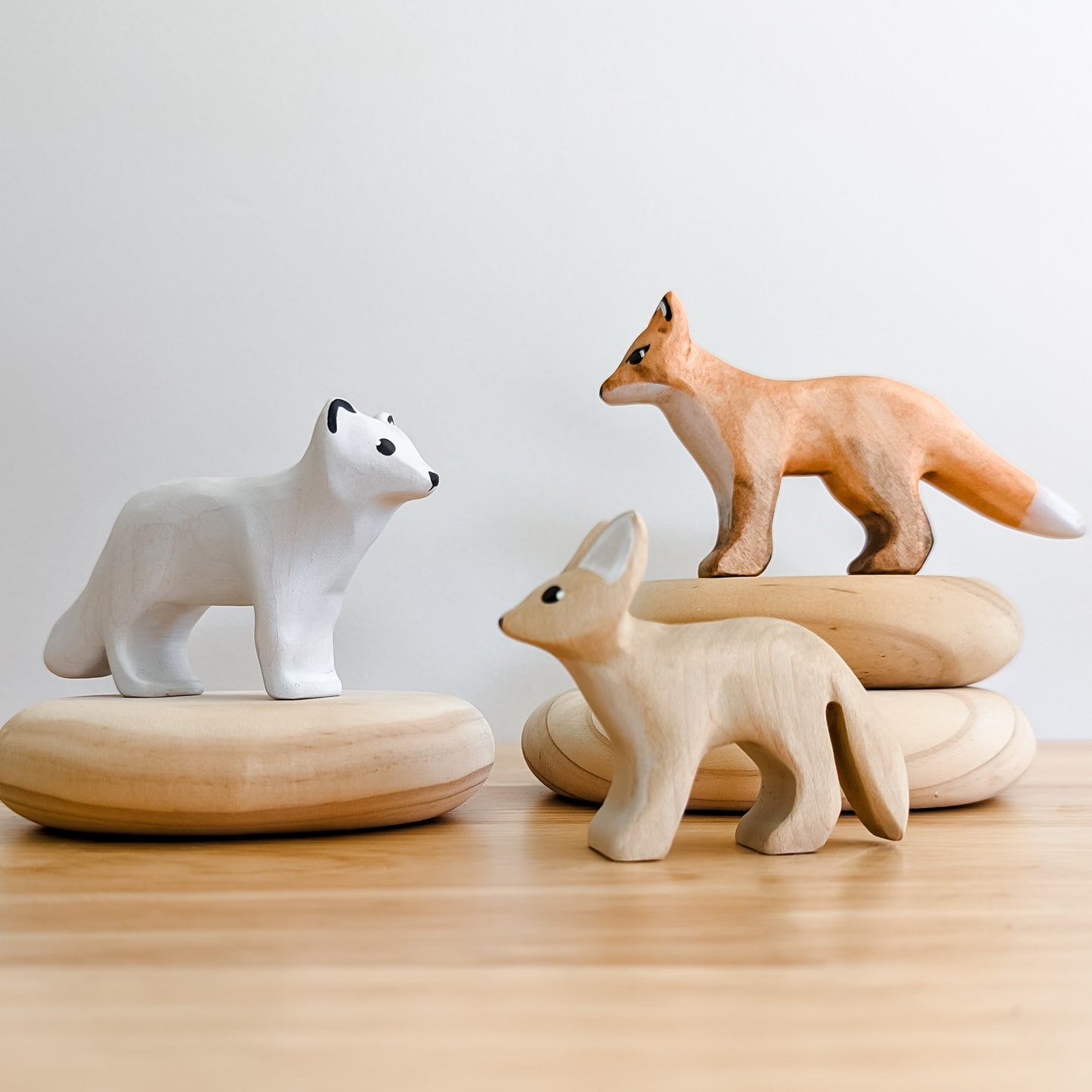 Arctic Fox Wooden Toy