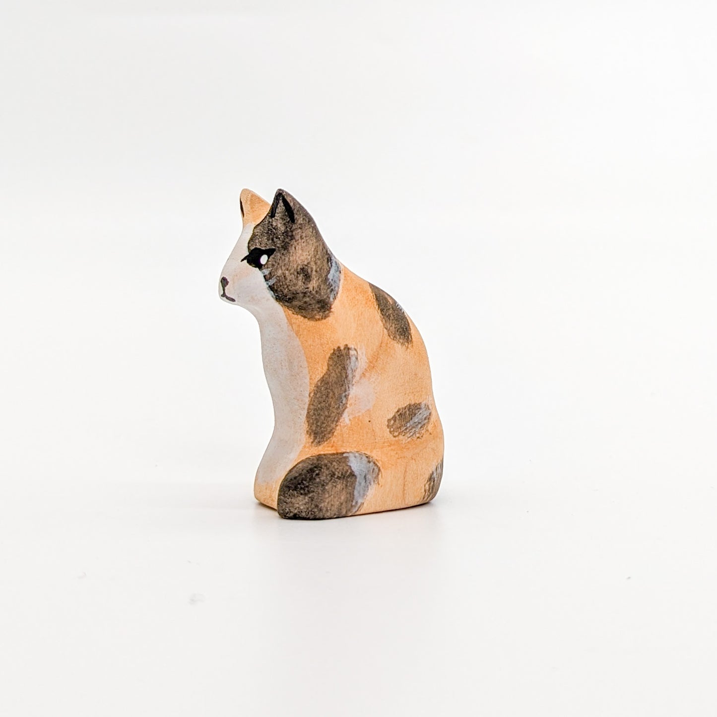 Cat Sitting Wooden Toy - Various Colours