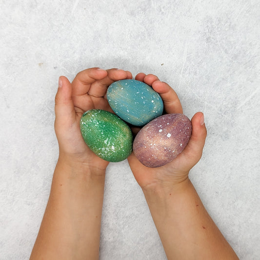 Wooden Easter Egg Set of 6 - Speckled