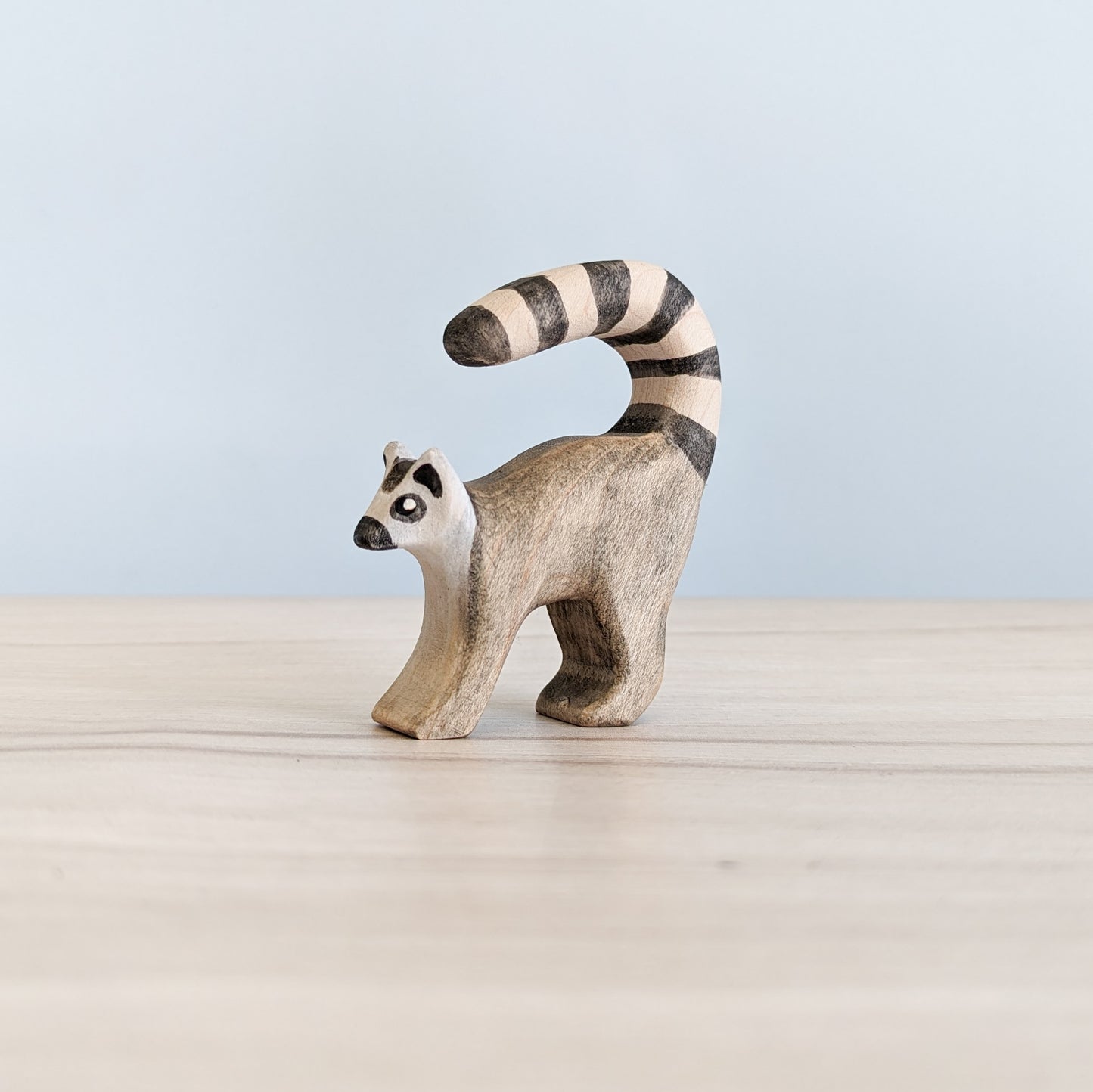 Ring-Tailed Lemur Wooden Toy - Tail Forward